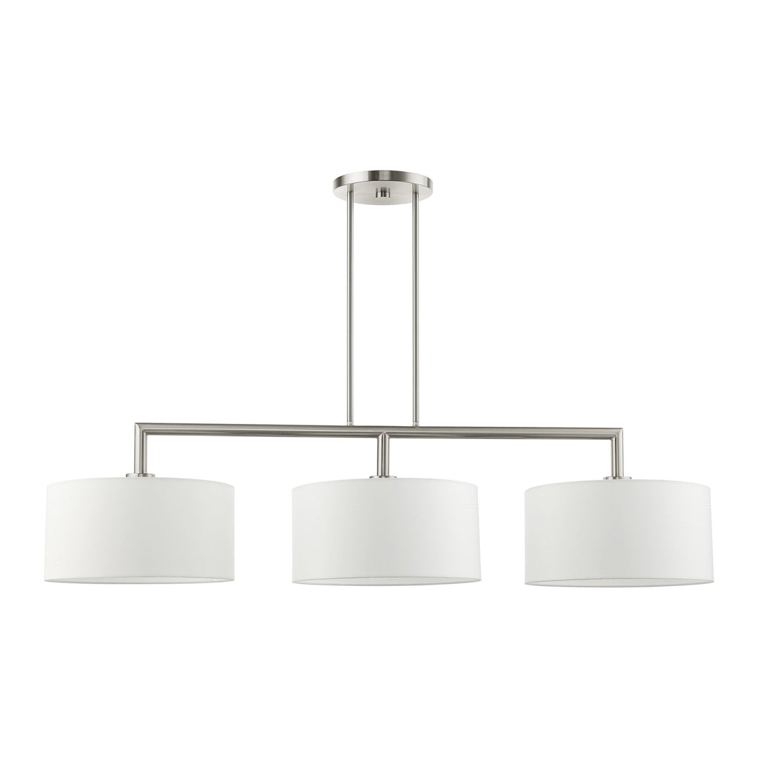 3 Light Brushed Nickel Linear Chandelier