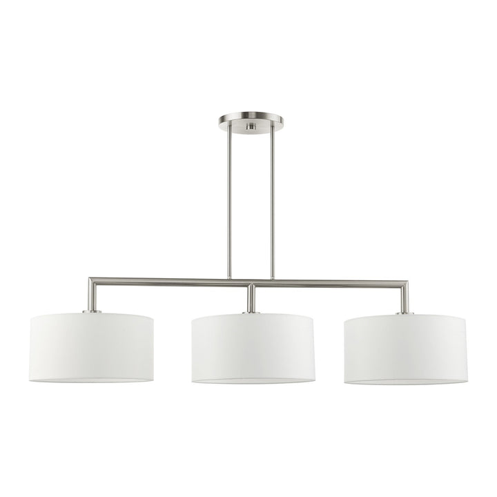 3 Light Brushed Nickel Linear Chandelier