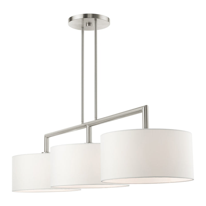 3 Light Brushed Nickel Linear Chandelier