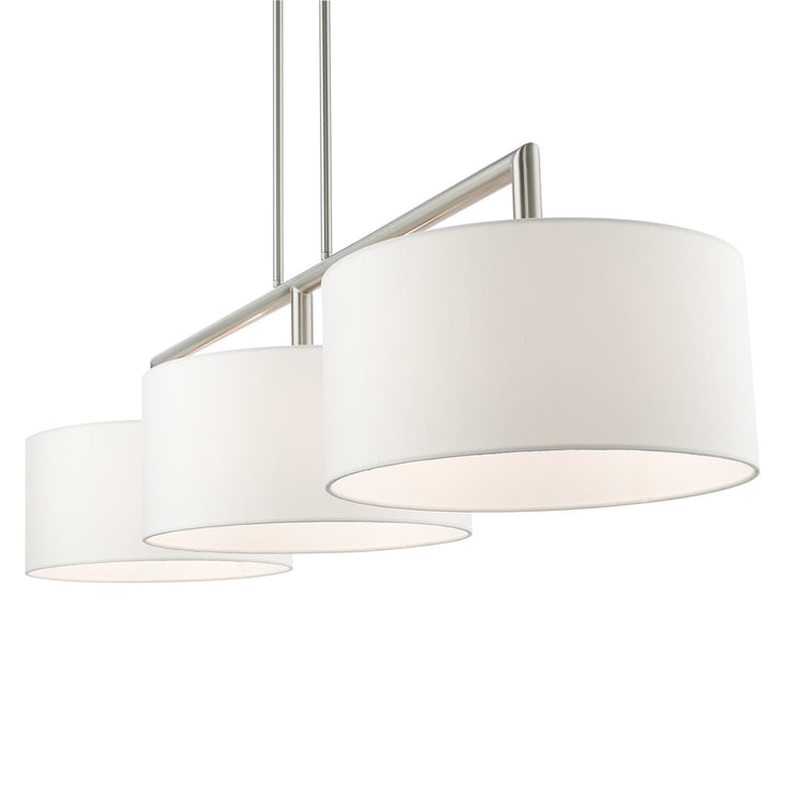 3 Light Brushed Nickel Linear Chandelier