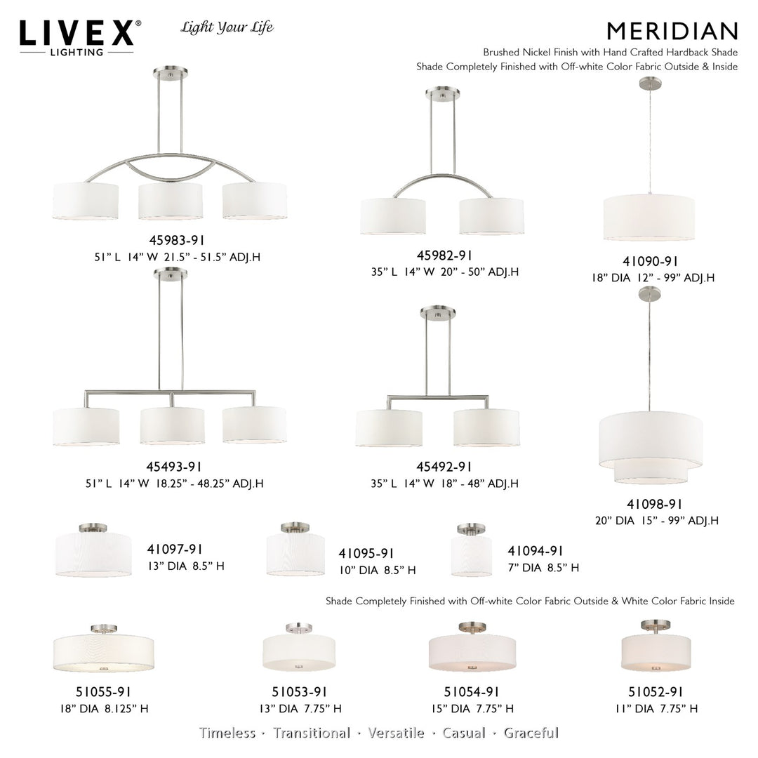 3 Light Brushed Nickel Linear Chandelier