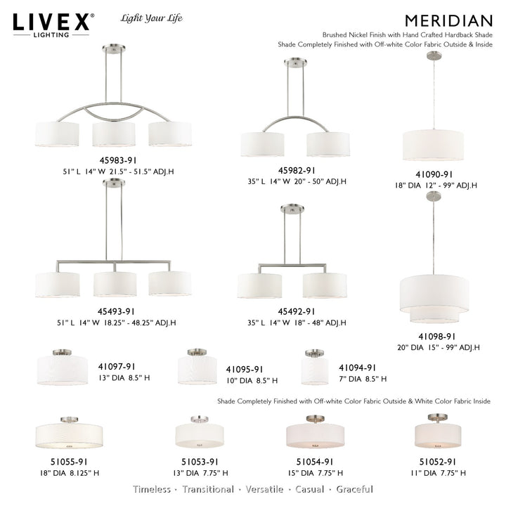 3 Light Brushed Nickel Linear Chandelier