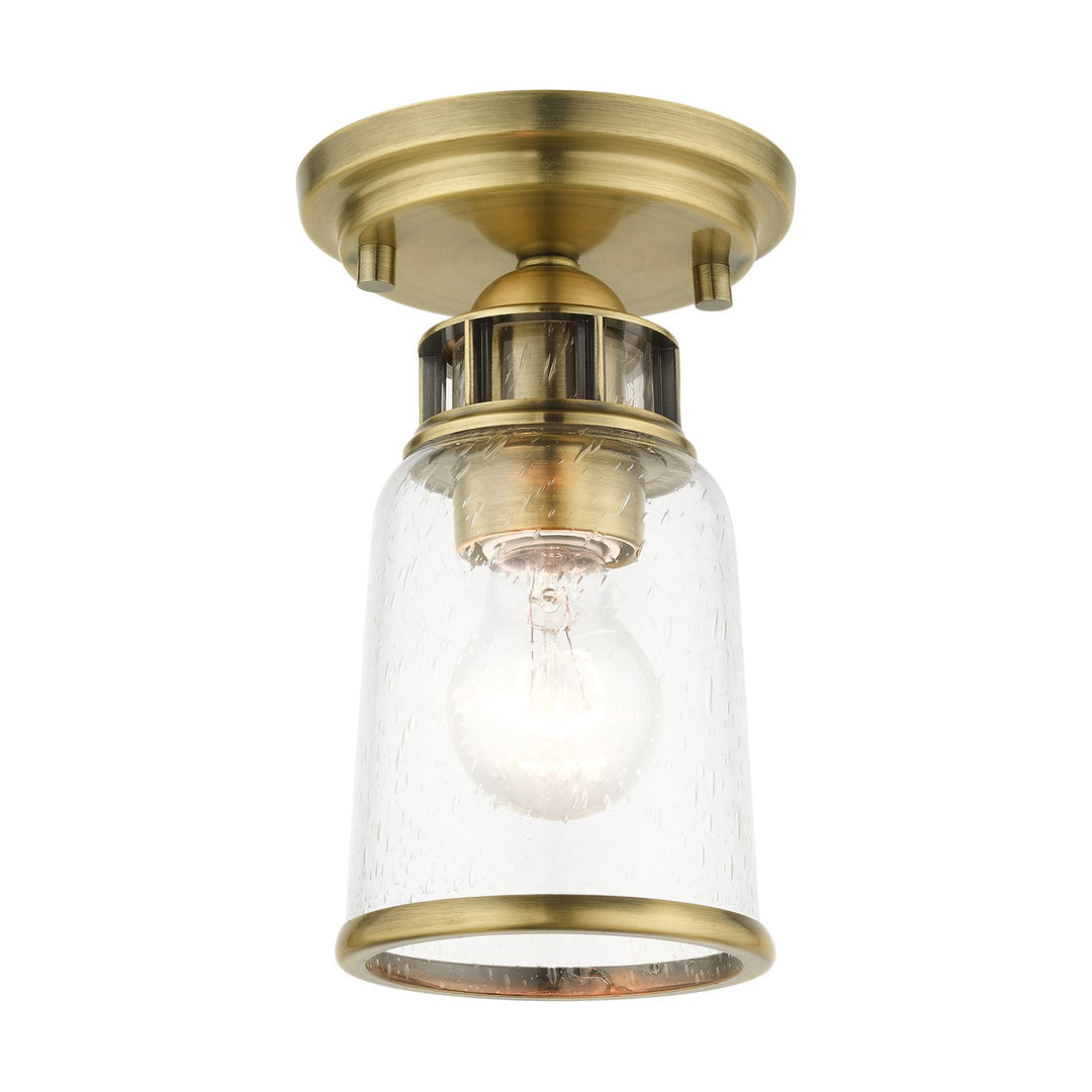 1 Light Antique Brass Flush Mount by Livex Lighting