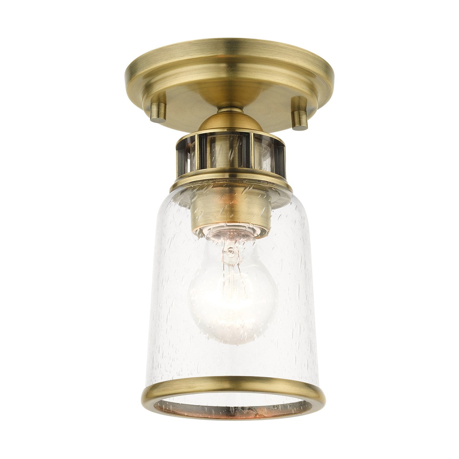 1 Light Antique Brass Flush Mount by Livex Lighting