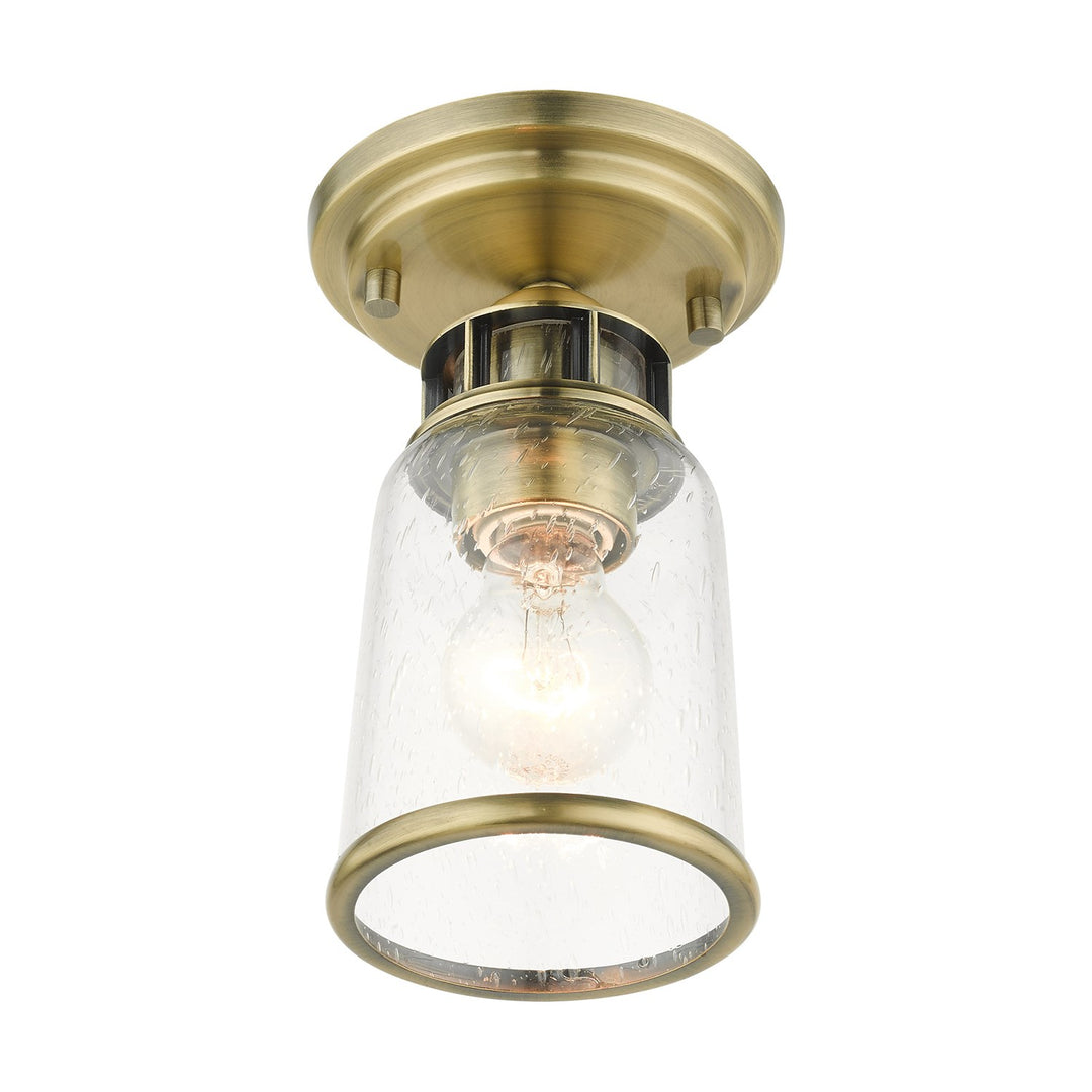 1 Light Antique Brass Flush Mount
