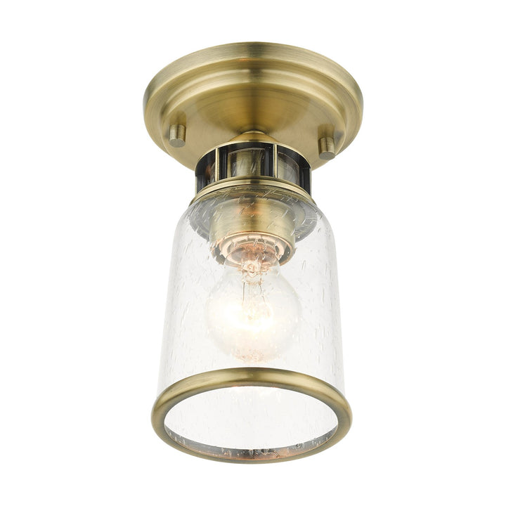 1 Light Antique Brass Flush Mount
