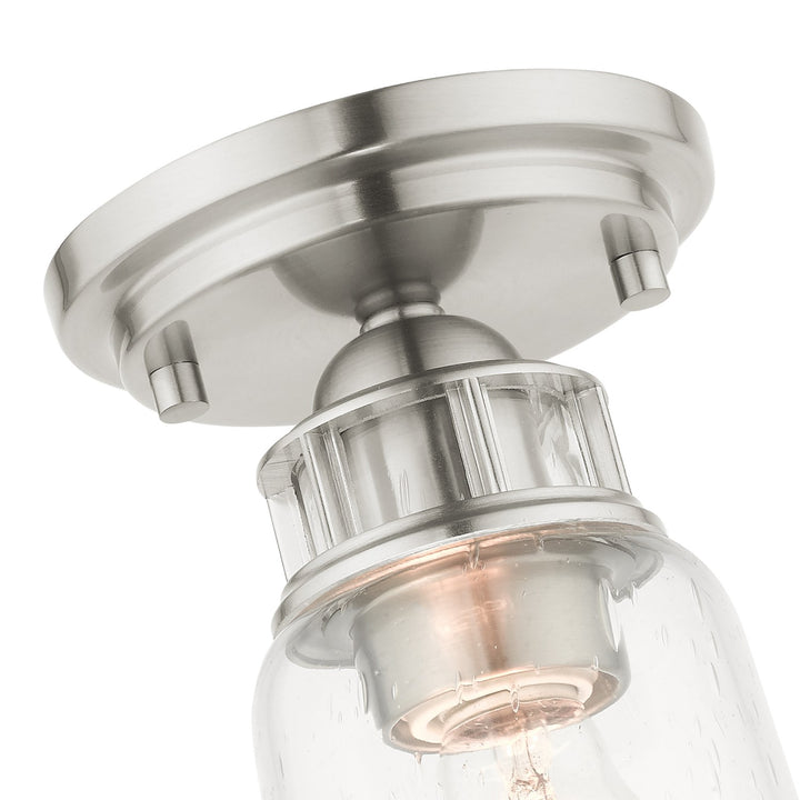 1 Light Brushed Nickel Flush Mount