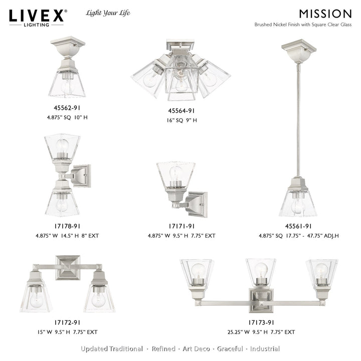 1 Light Brushed Nickel Ceiling Mount