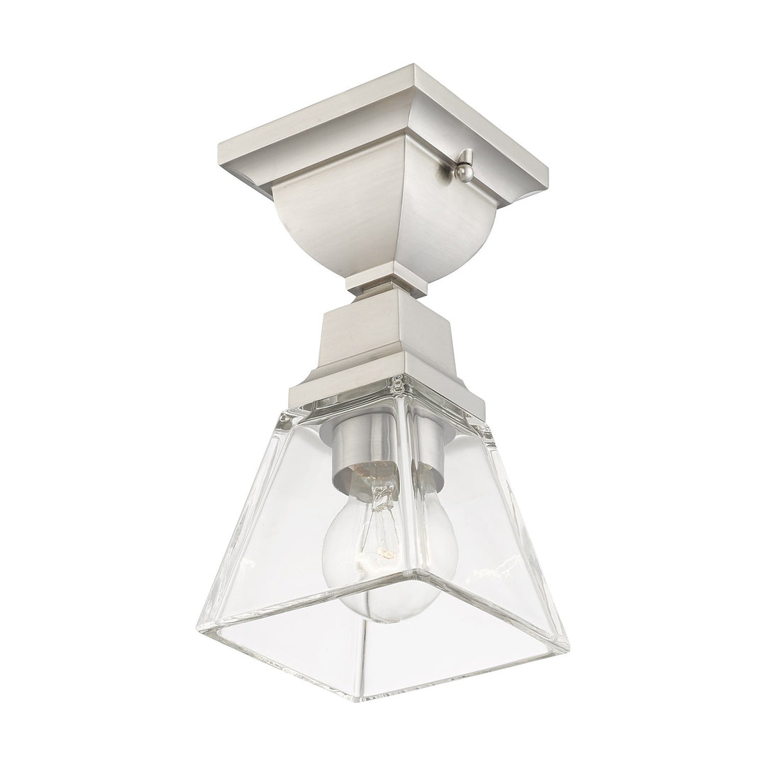 1 Light Brushed Nickel Ceiling Mount