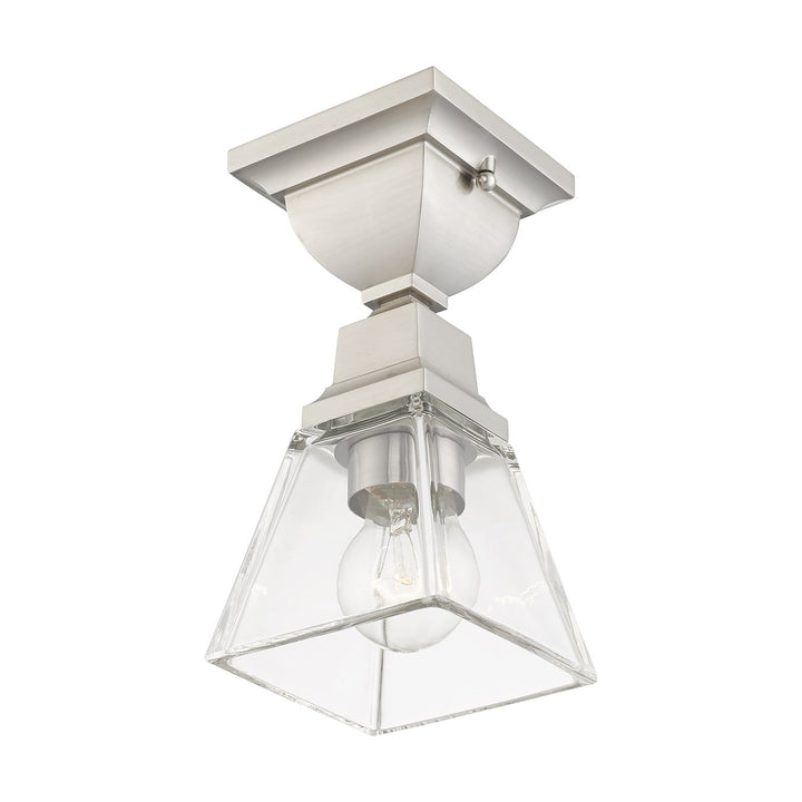 1 Light Brushed Nickel Ceiling Mount