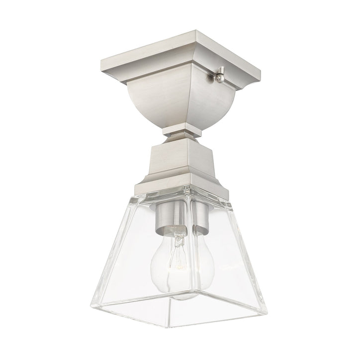 1 Light Brushed Nickel Ceiling Mount