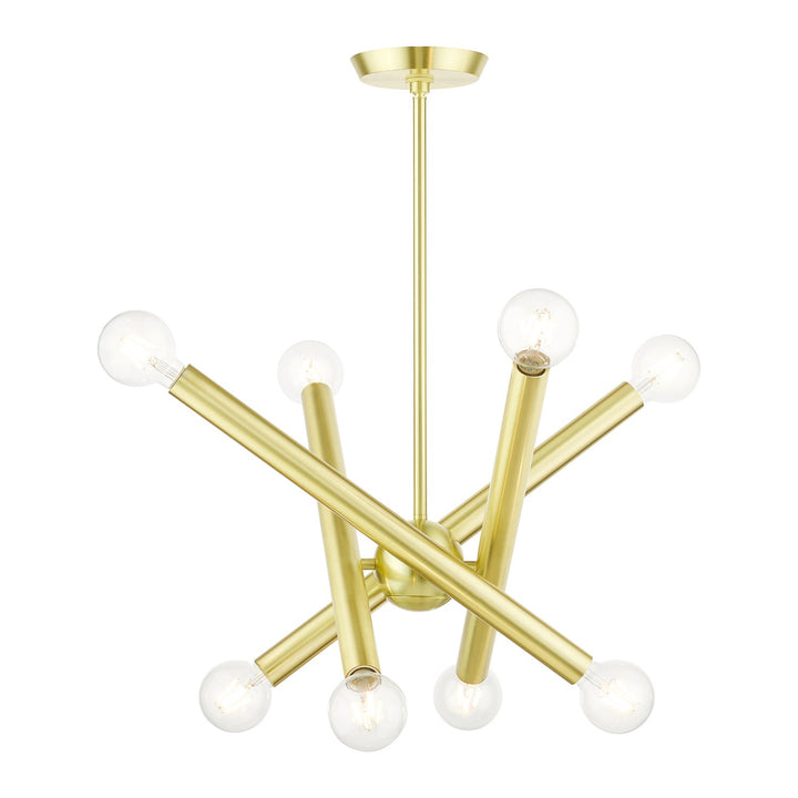 8 Light Satin Brass Chandelier by Livex Lighting