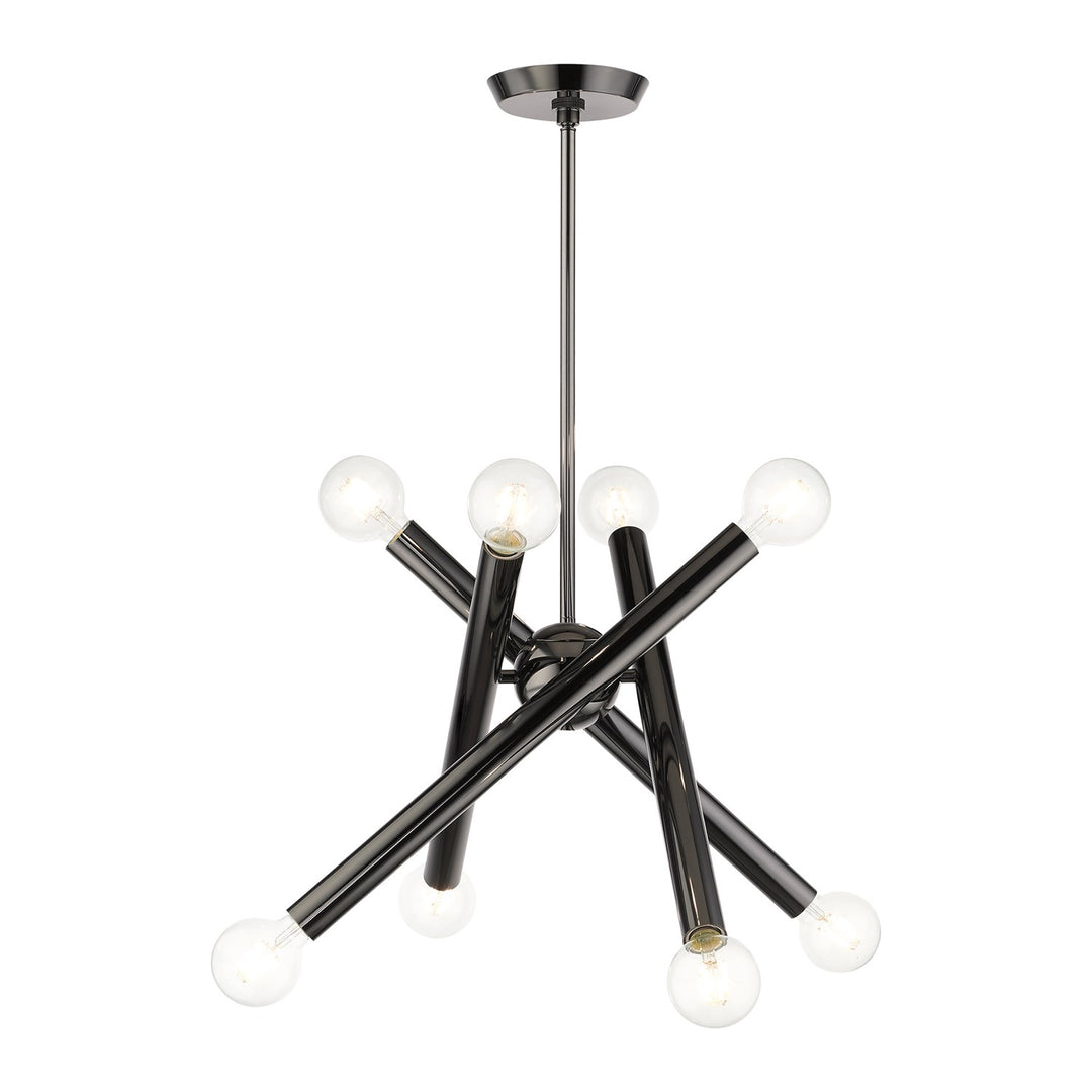 8 Light Black Chrome Chandelier by Livex Lighting