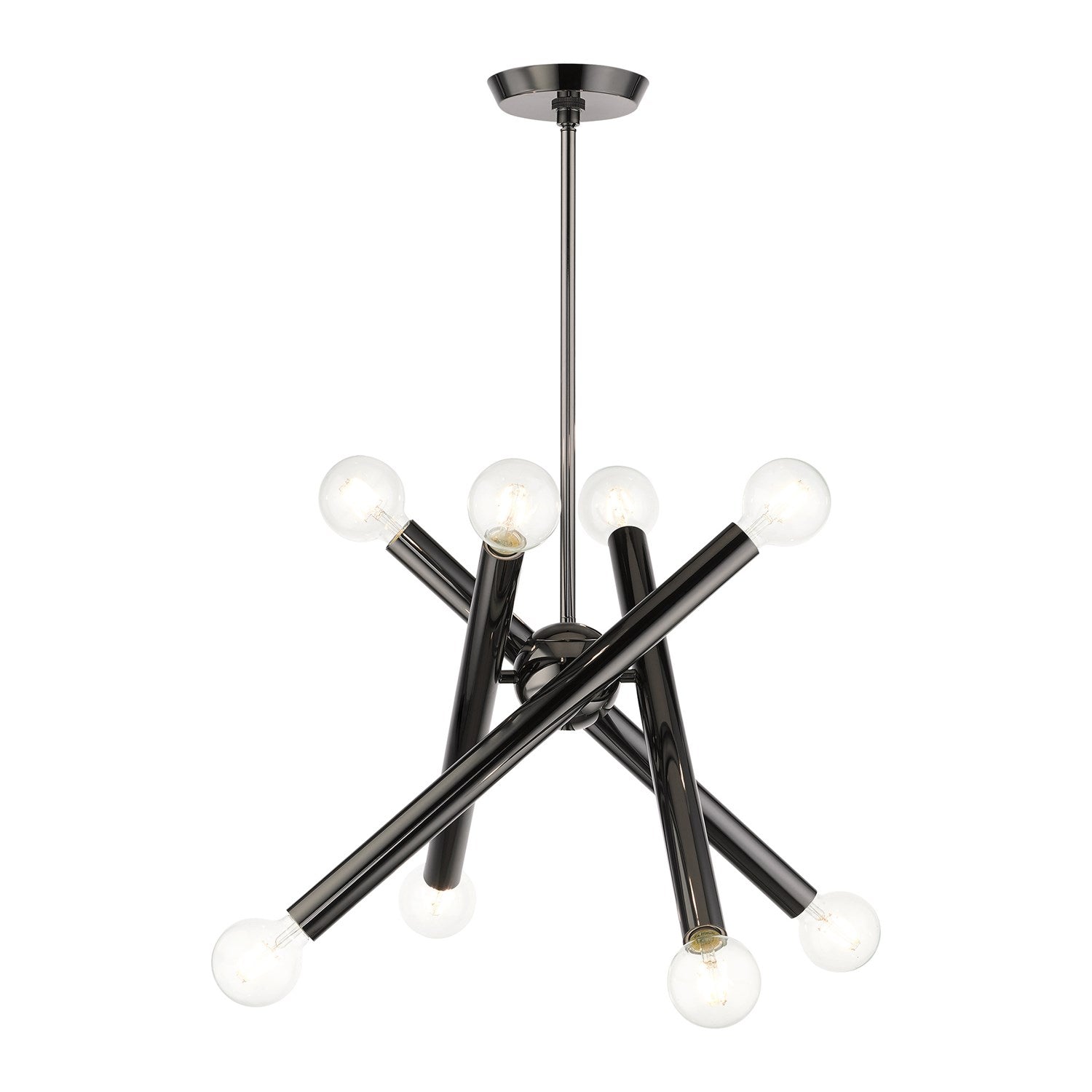 8 Light Black Chrome Chandelier by Livex Lighting