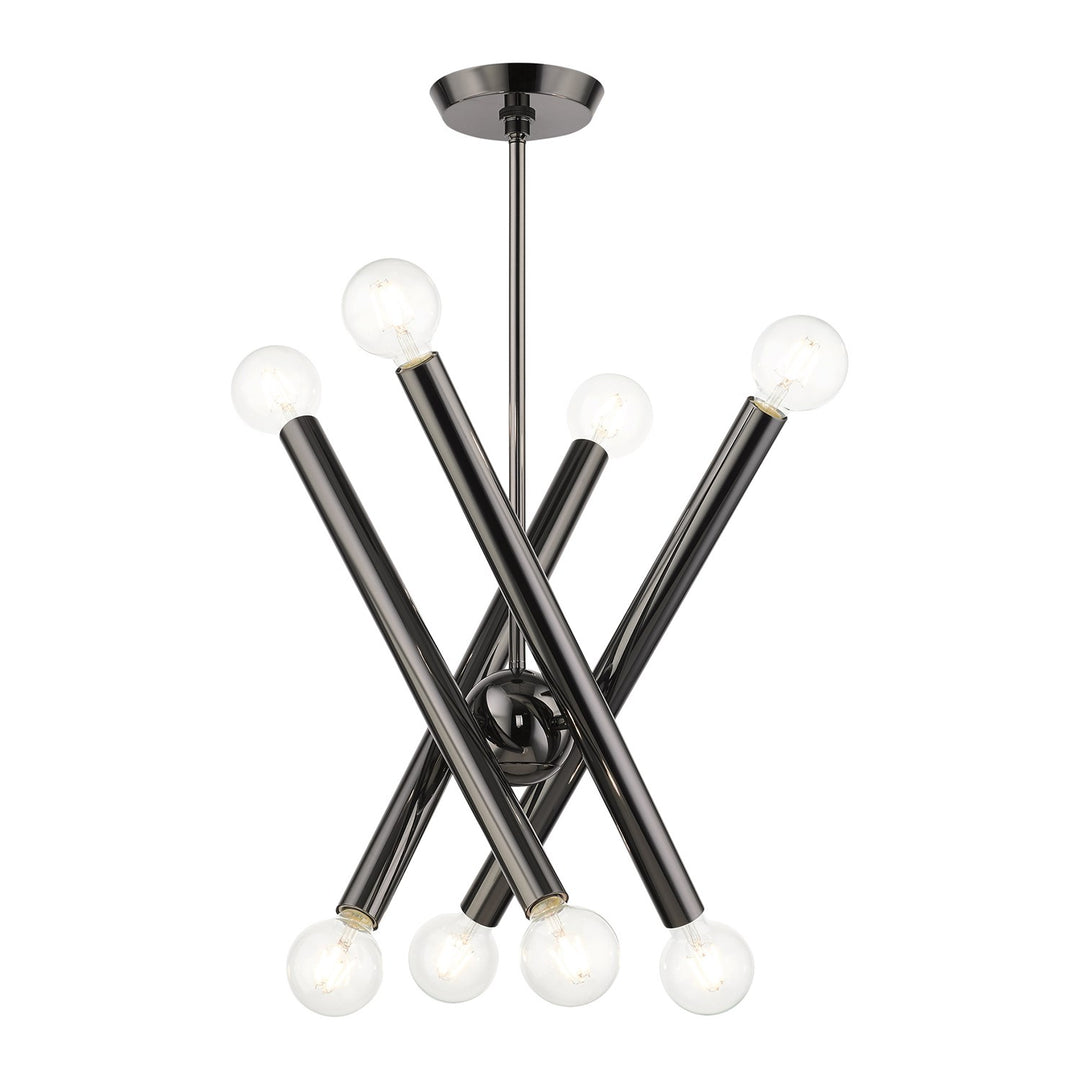 8 Light Black Chrome Chandelier
