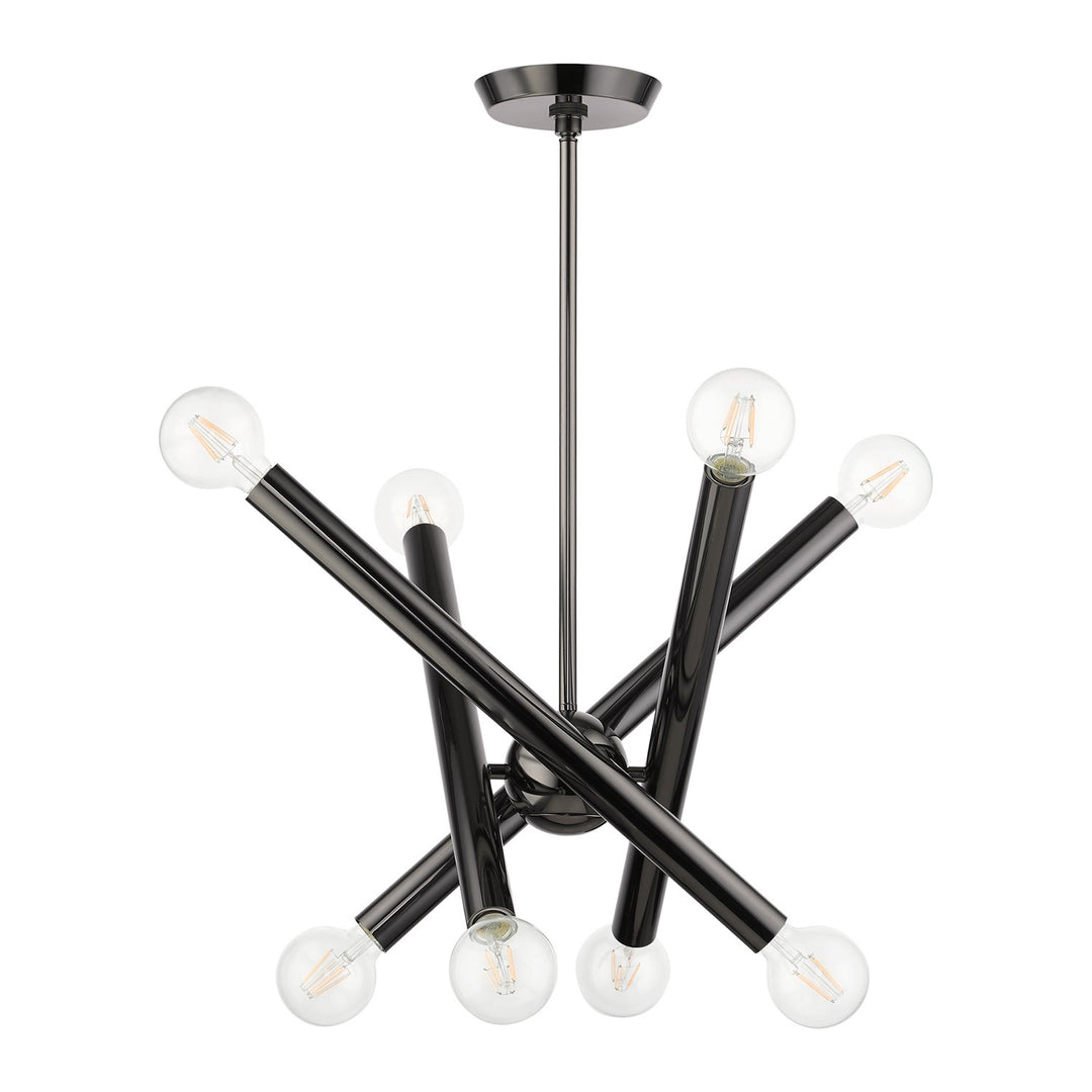 8 Light Black Chrome Chandelier