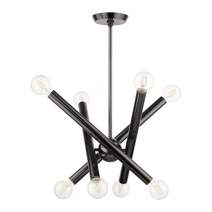 8 Light Black Chrome Chandelier