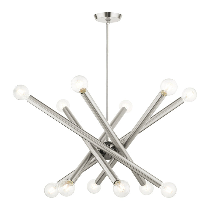 12 Light Brushed Nickel Chandelier by Livex Lighting