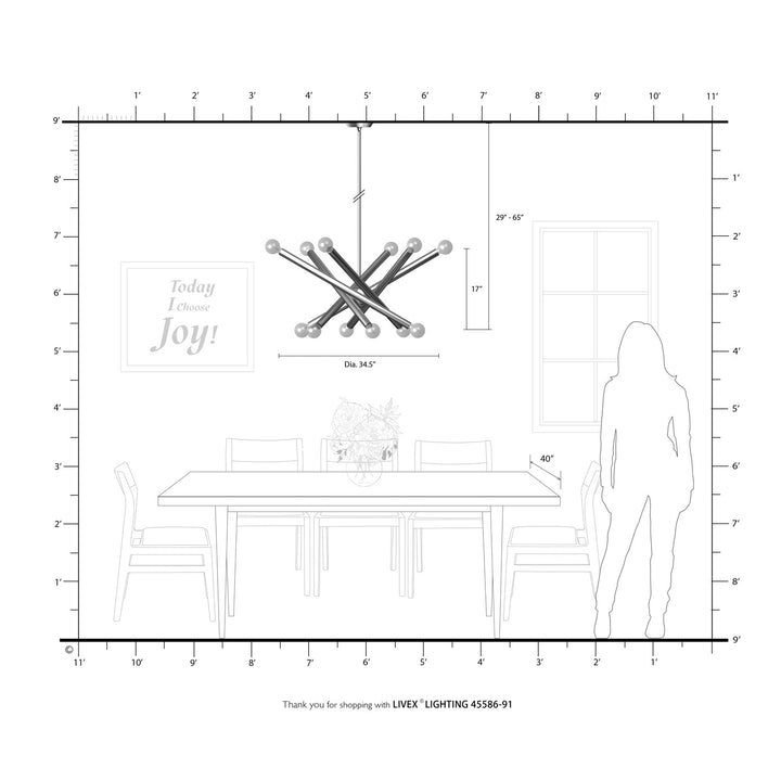 12 Light Brushed Nickel Chandelier