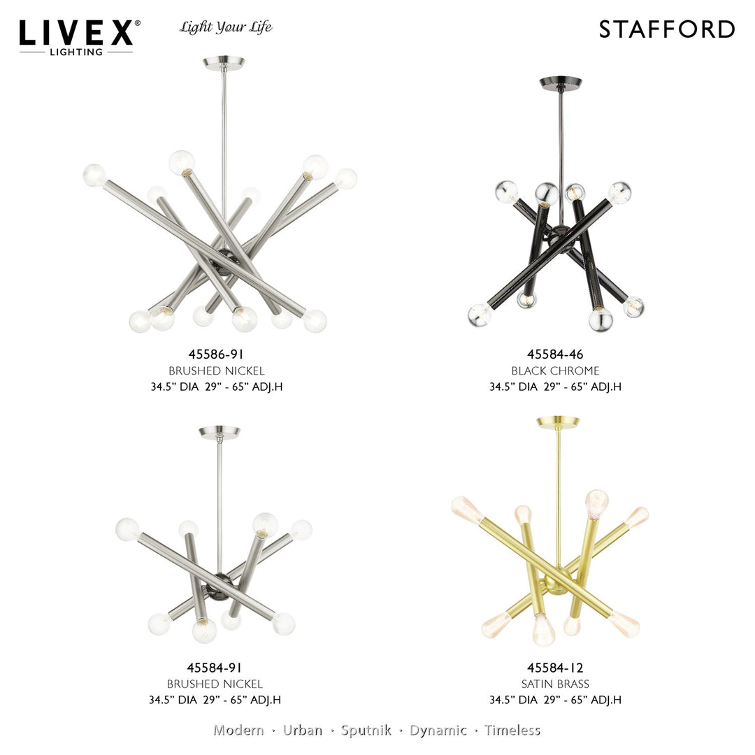 12 Light Brushed Nickel Chandelier