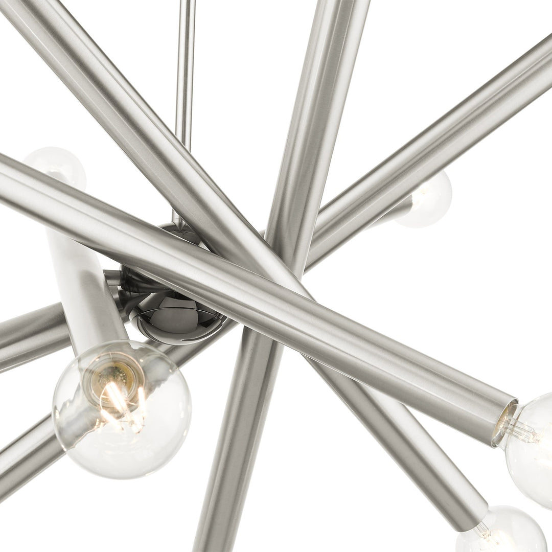 12 Light Brushed Nickel Chandelier