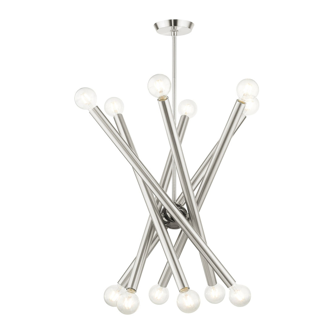 12 Light Brushed Nickel Chandelier
