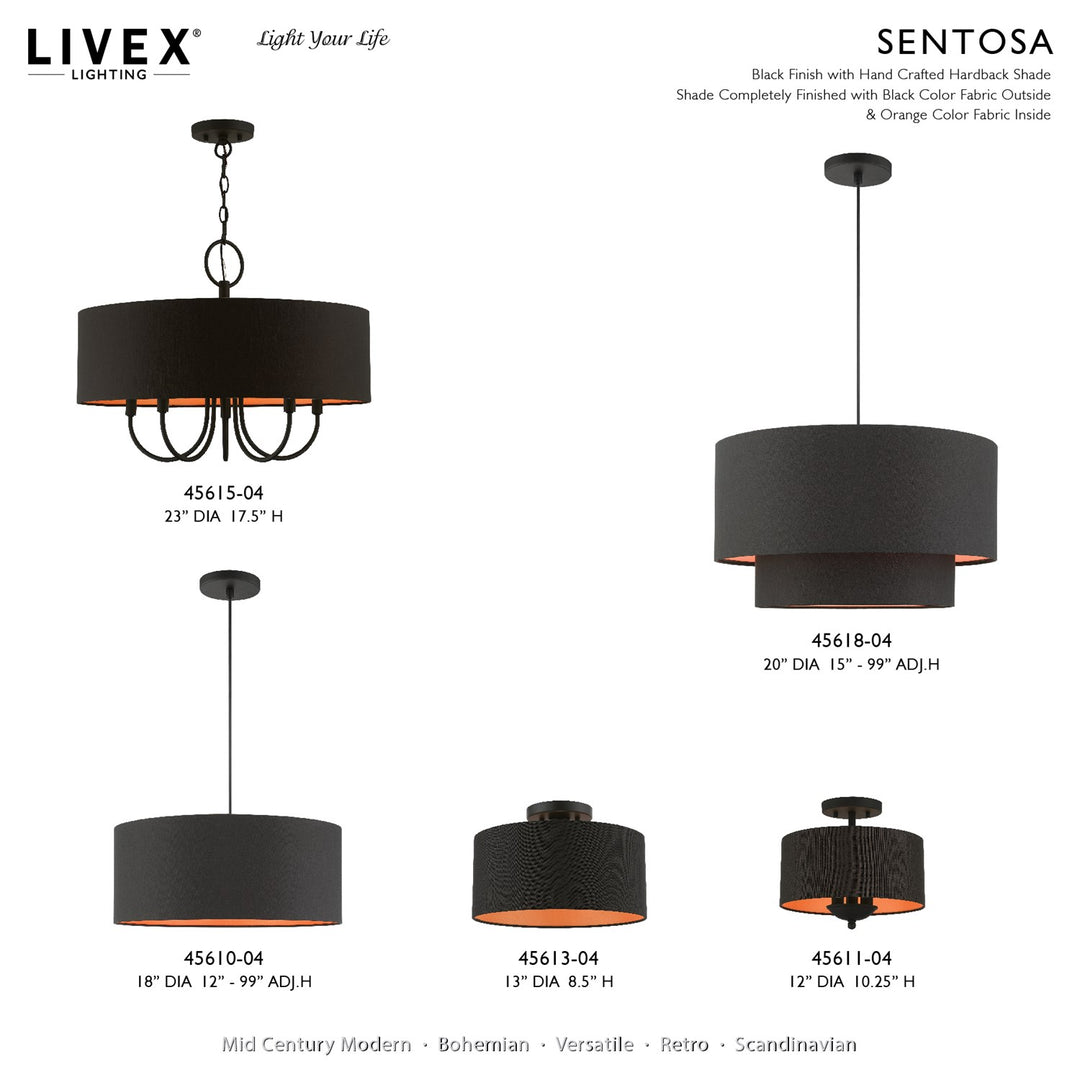3 Light Black Pendant