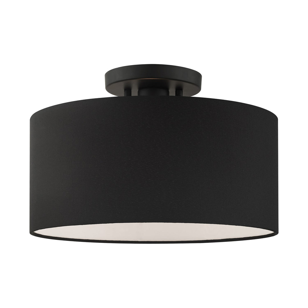 1 Light Black Semi Flush by Livex Lighting