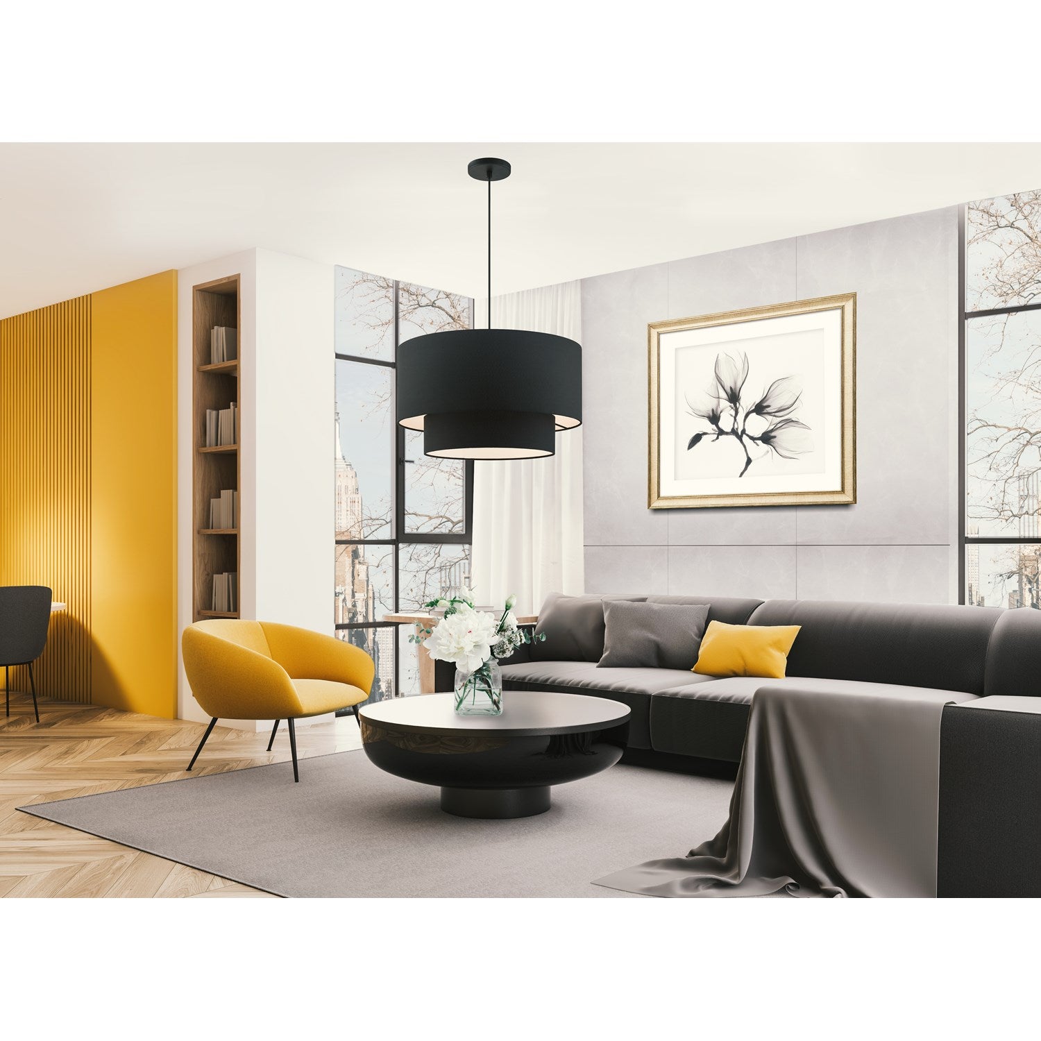 3 Light Black Pendant by Livex Lighting