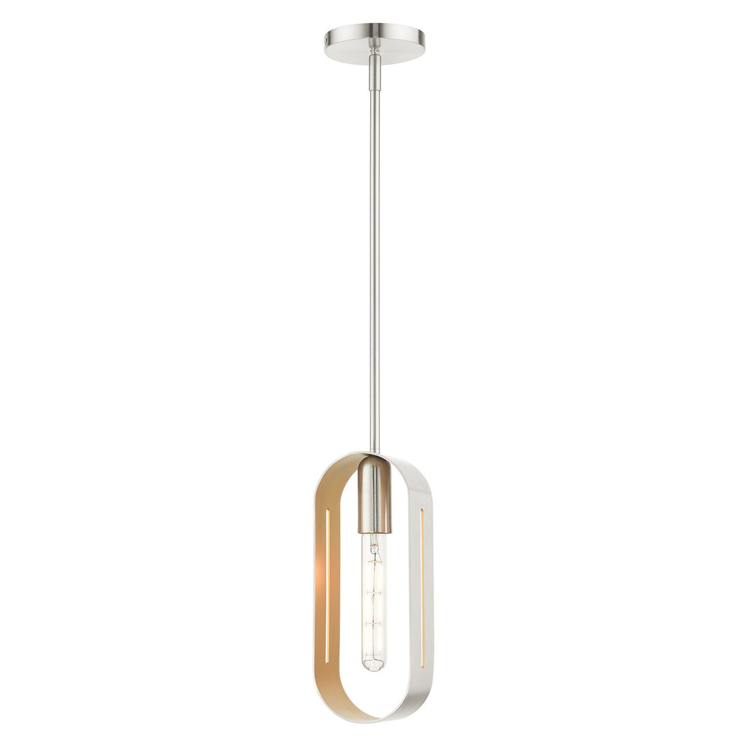 1 Light Brushed Nickel Pendant by Livex Lighting