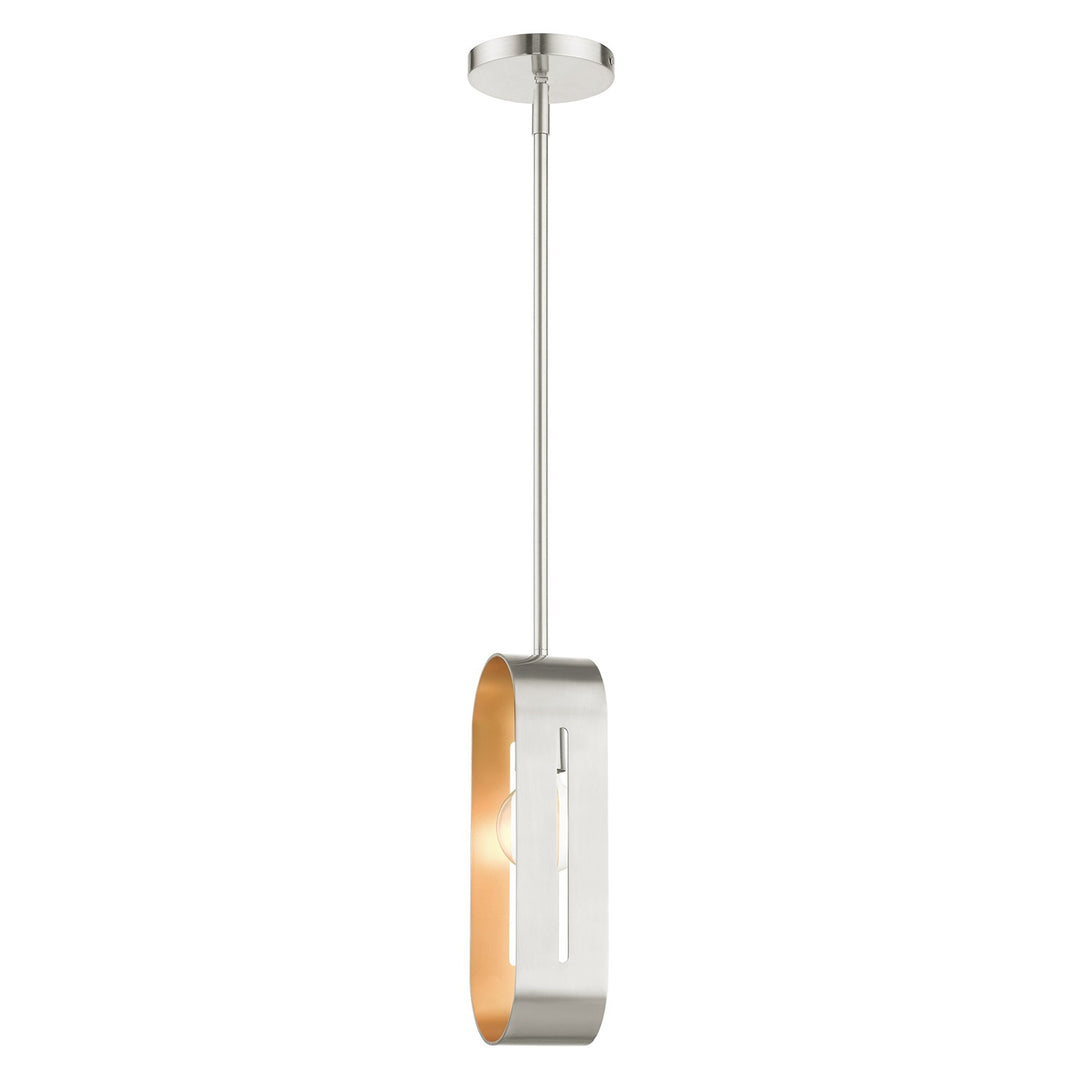 1 Light Brushed Nickel Pendant
