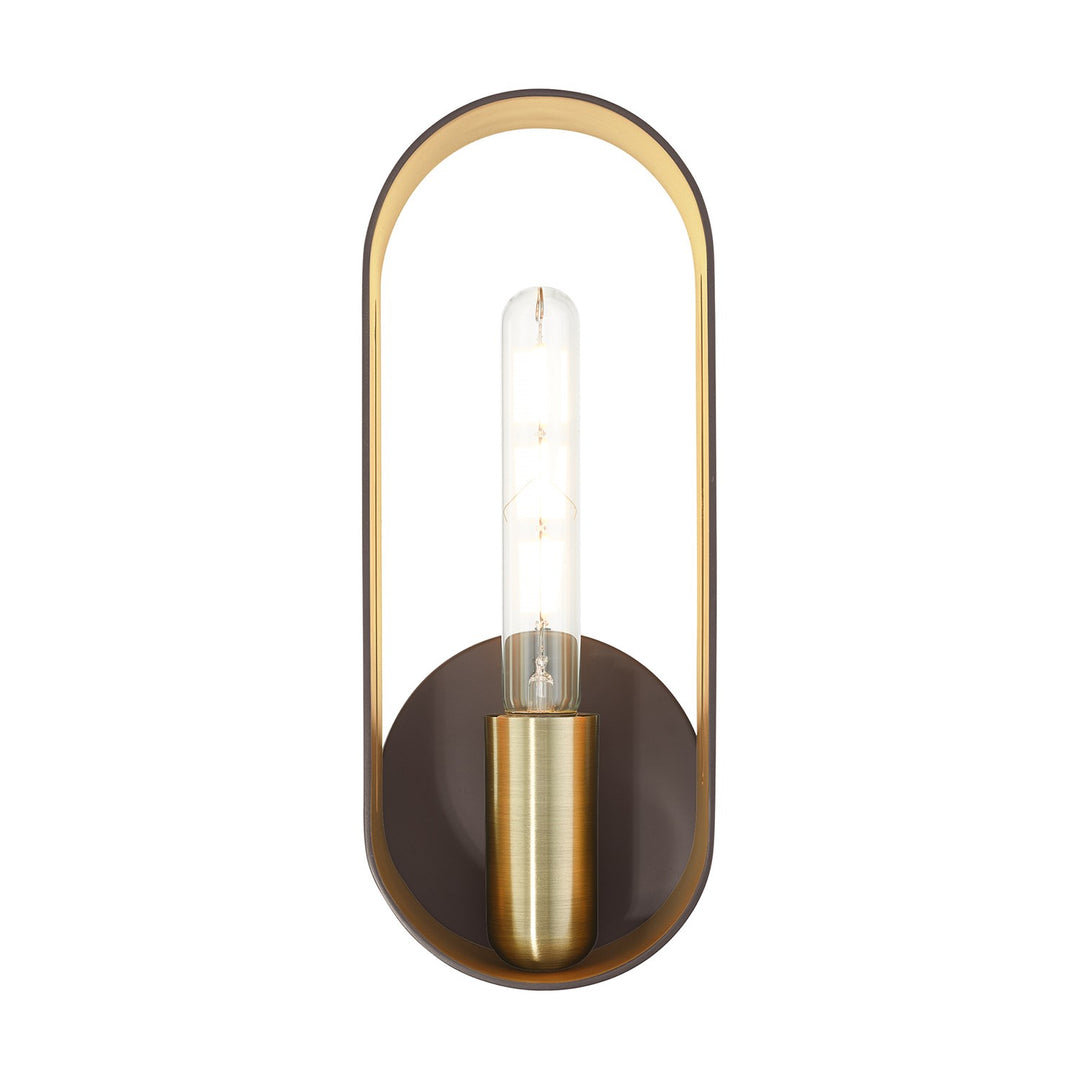 1 Light Bronze With Antique Brass Accents Ada Single Sconce by Livex Lighting