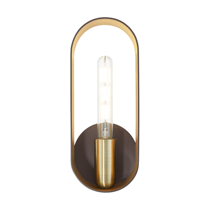 1 Light Bronze With Antique Brass Accents Ada Single Sconce by Livex Lighting