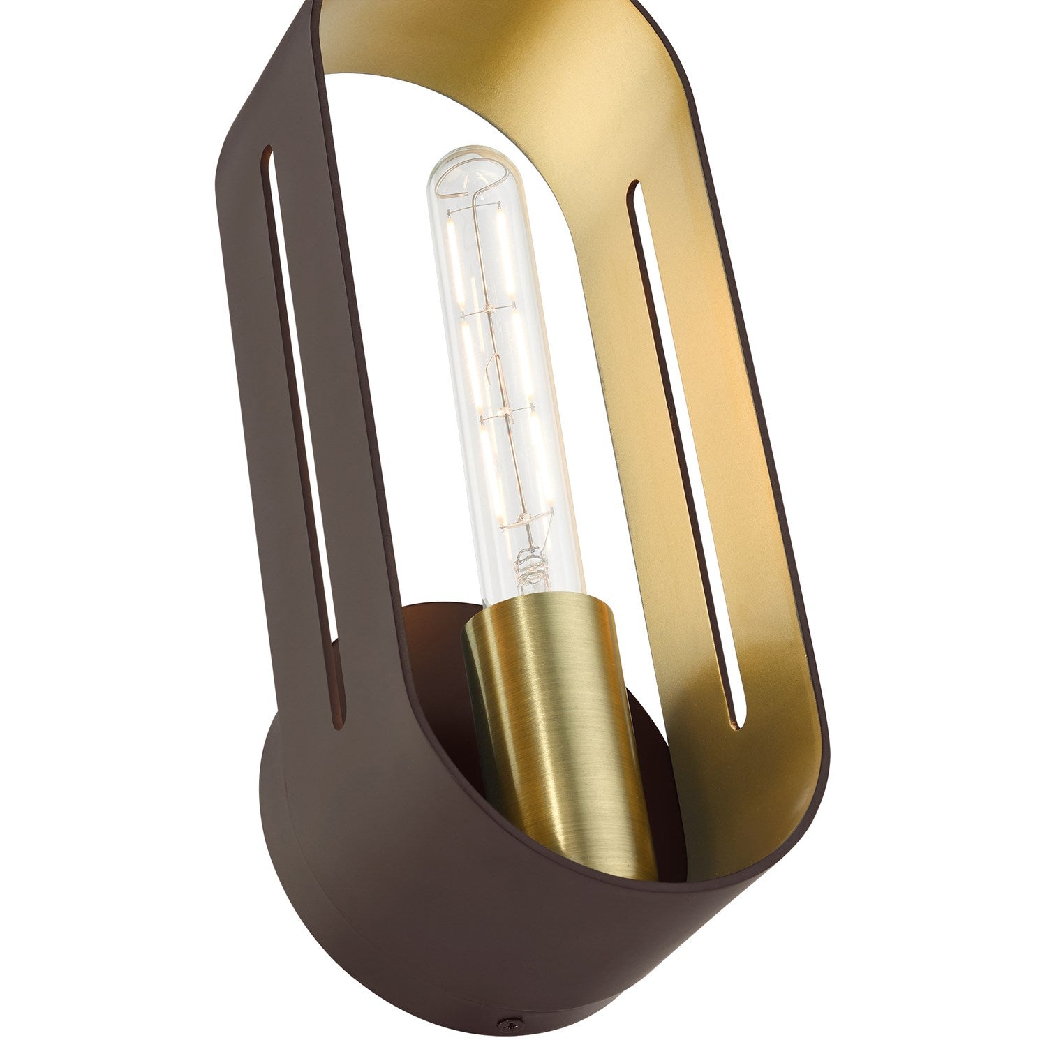 1 Light Bronze With Antique Brass Accents Ada Single Sconce