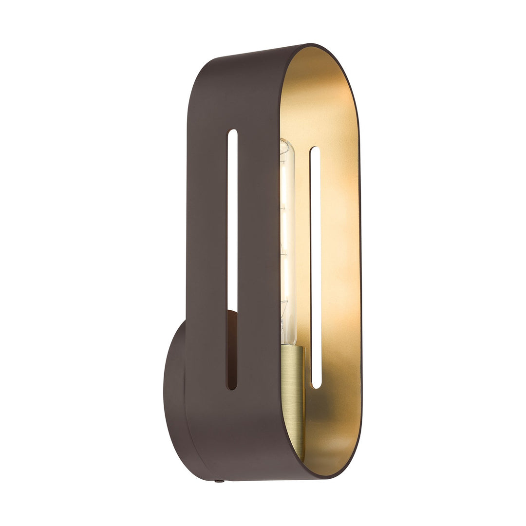 1 Light Bronze With Antique Brass Accents Ada Single Sconce