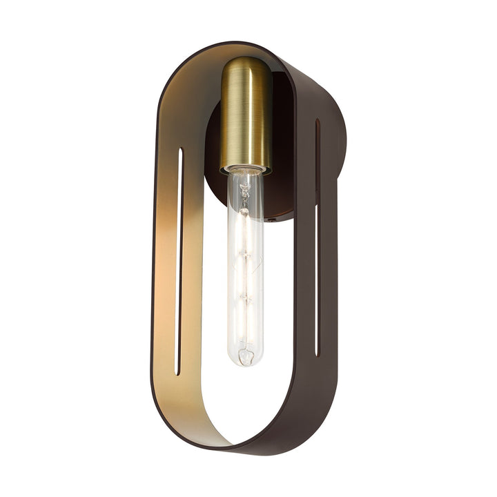 1 Light Bronze With Antique Brass Accents Ada Single Sconce