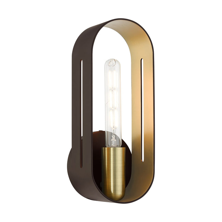 1 Light Bronze With Antique Brass Accents Ada Single Sconce