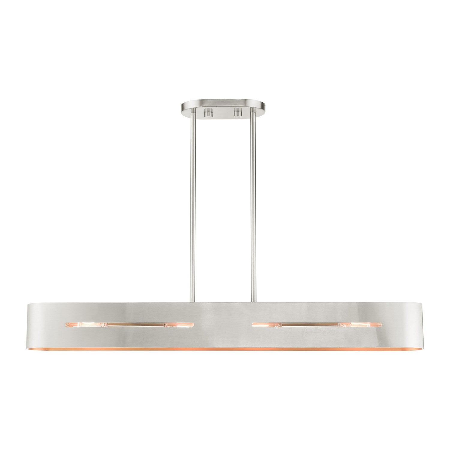 4 Light Brushed Nickel Linear Chandelier by Livex Lighting