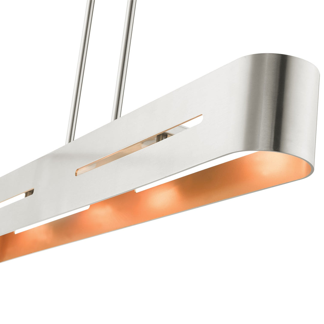 4 Light Brushed Nickel Linear Chandelier