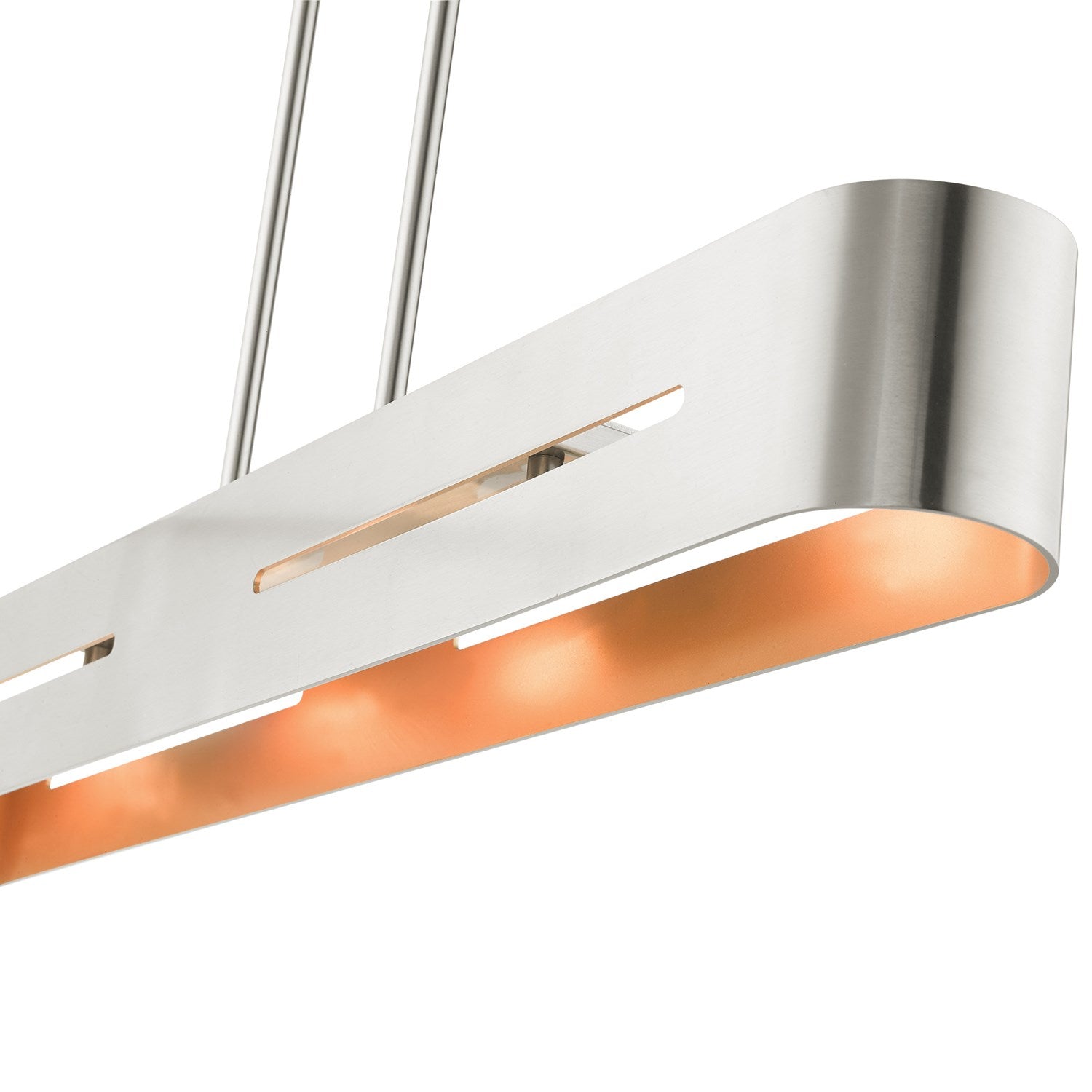 4 Light Brushed Nickel Linear Chandelier
