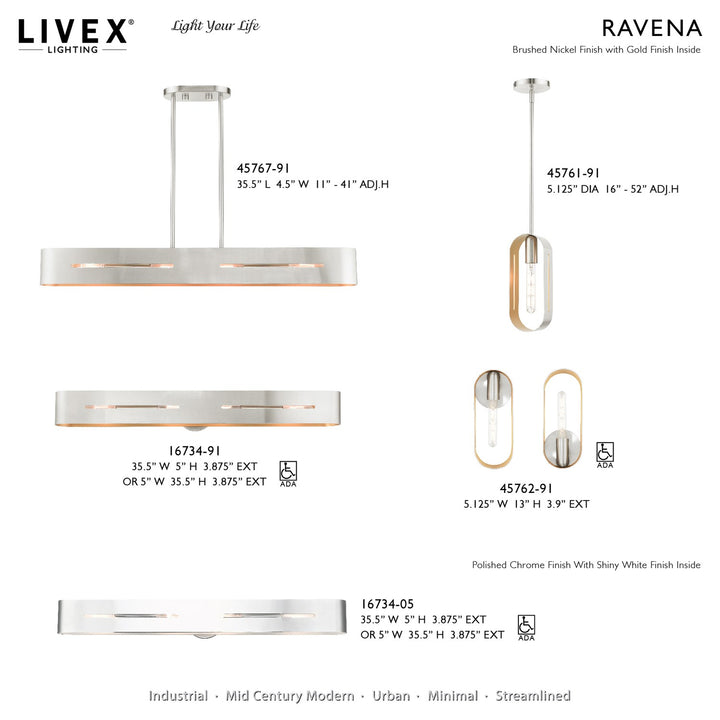 4 Light Brushed Nickel Linear Chandelier