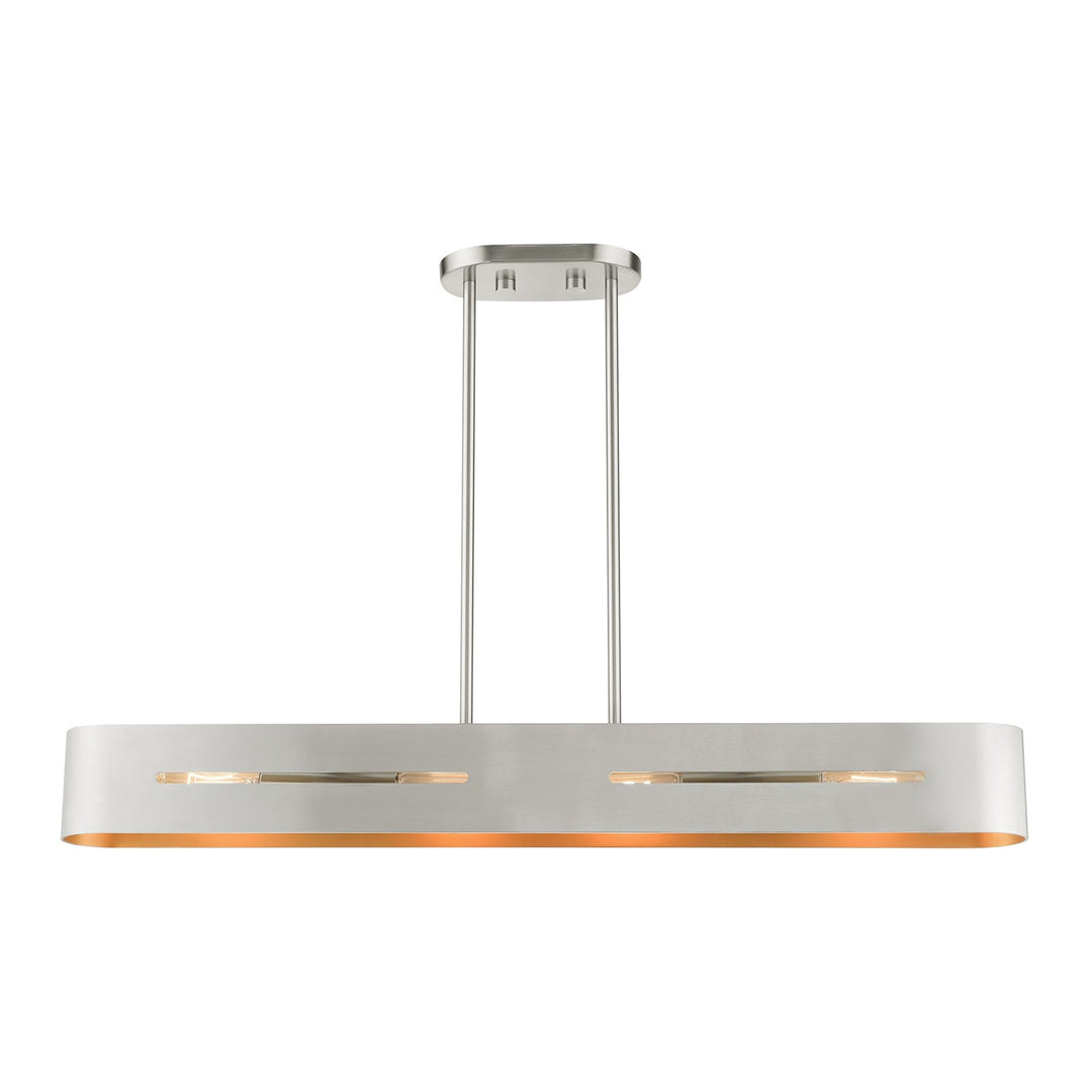 4 Light Brushed Nickel Linear Chandelier