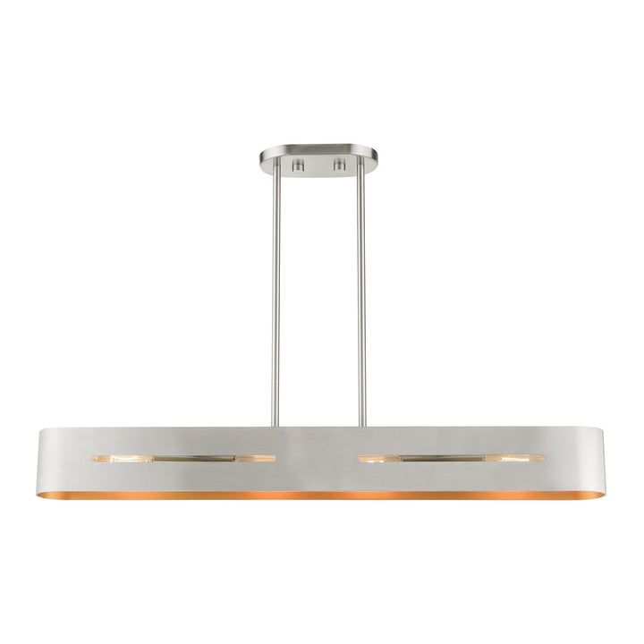4 Light Brushed Nickel Linear Chandelier