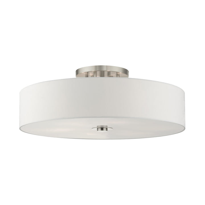 6 Light Brushed Nickel Semi Flush