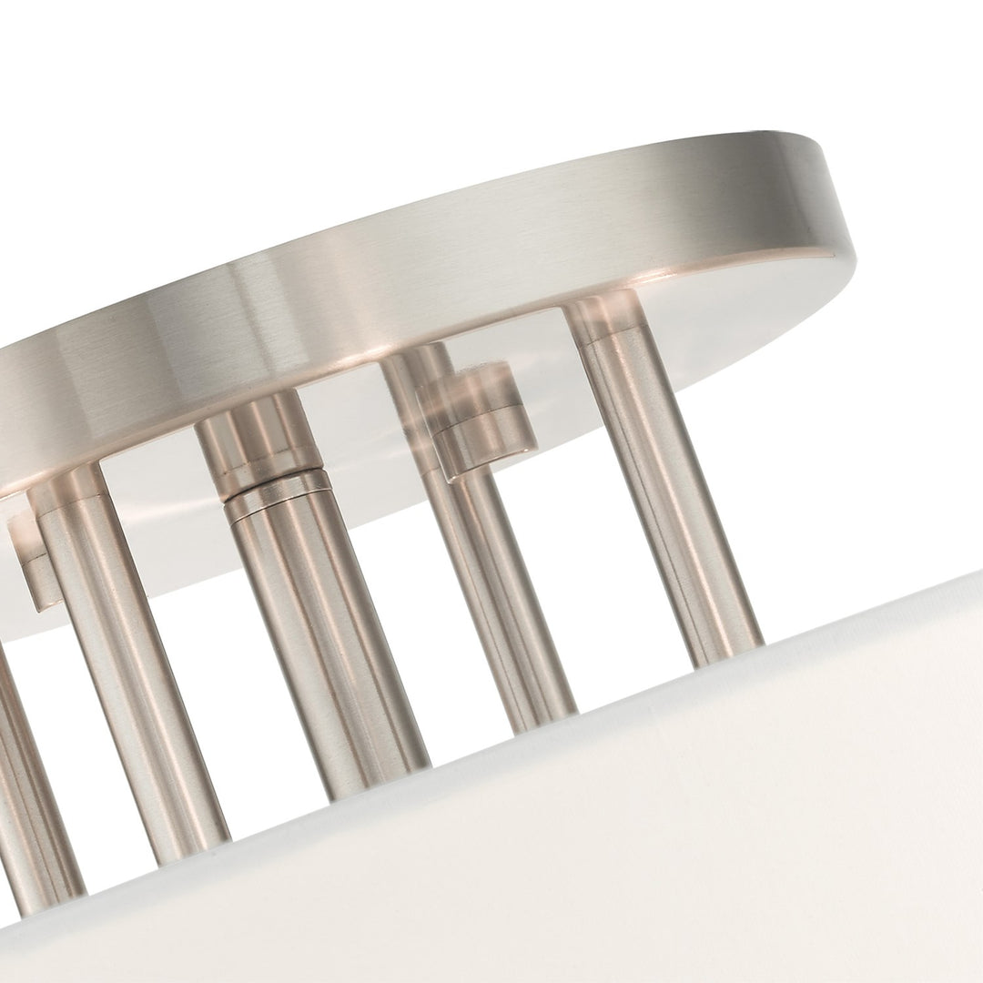6 Light Brushed Nickel Semi Flush