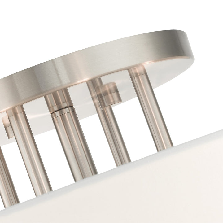 6 Light Brushed Nickel Semi Flush