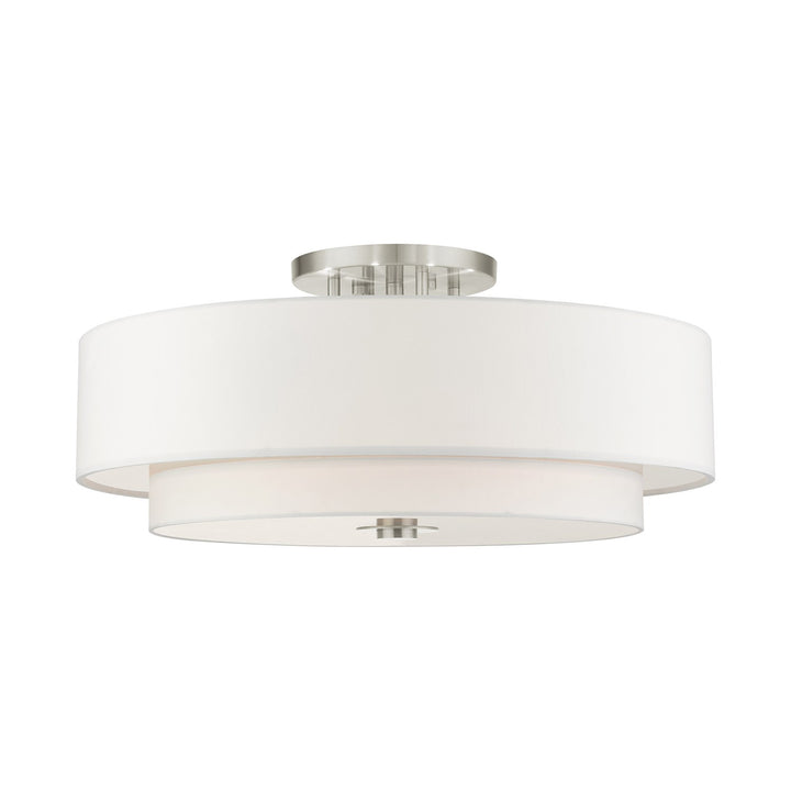 6 Light Brushed Nickel Semi Flush by Livex Lighting
