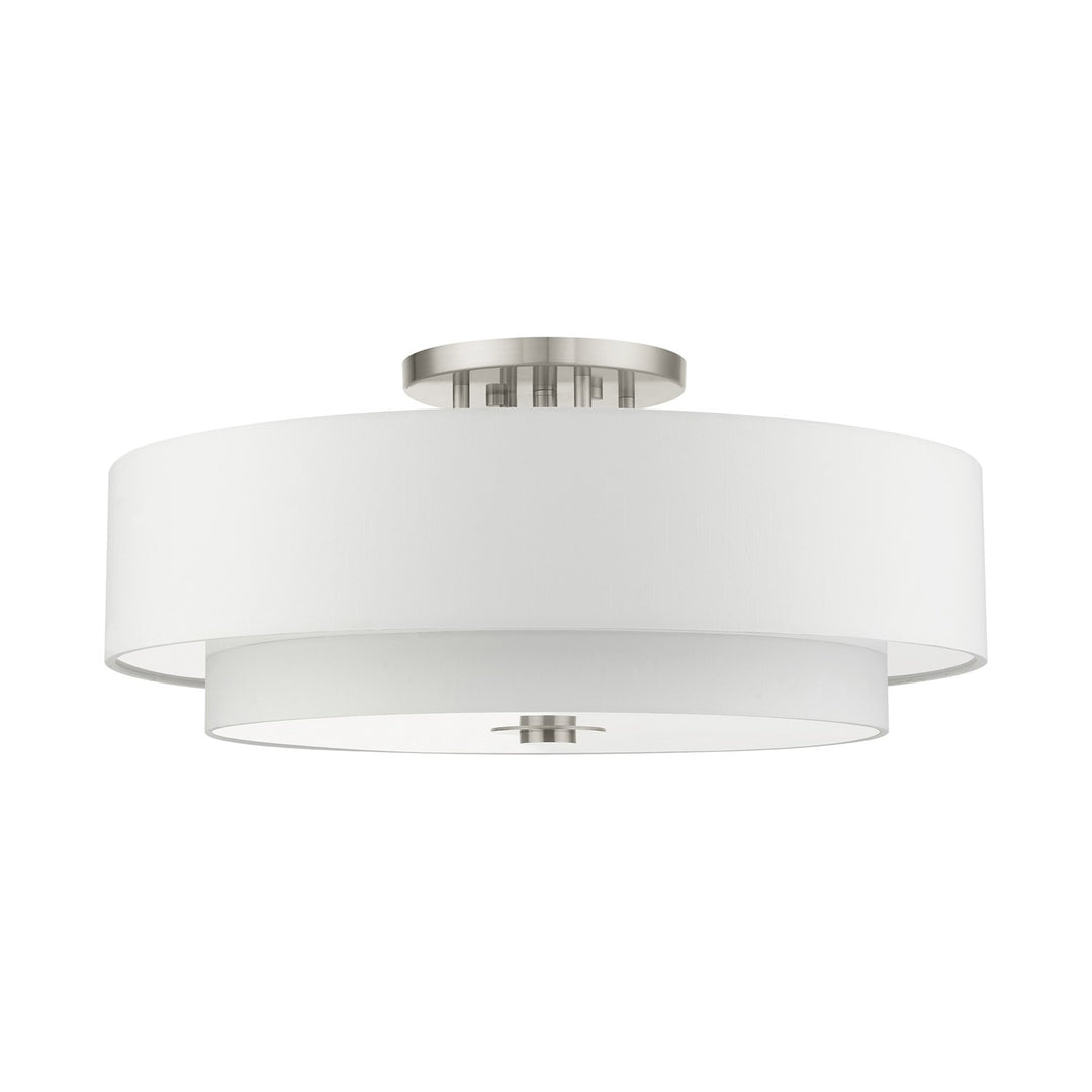 6 Light Brushed Nickel Semi Flush