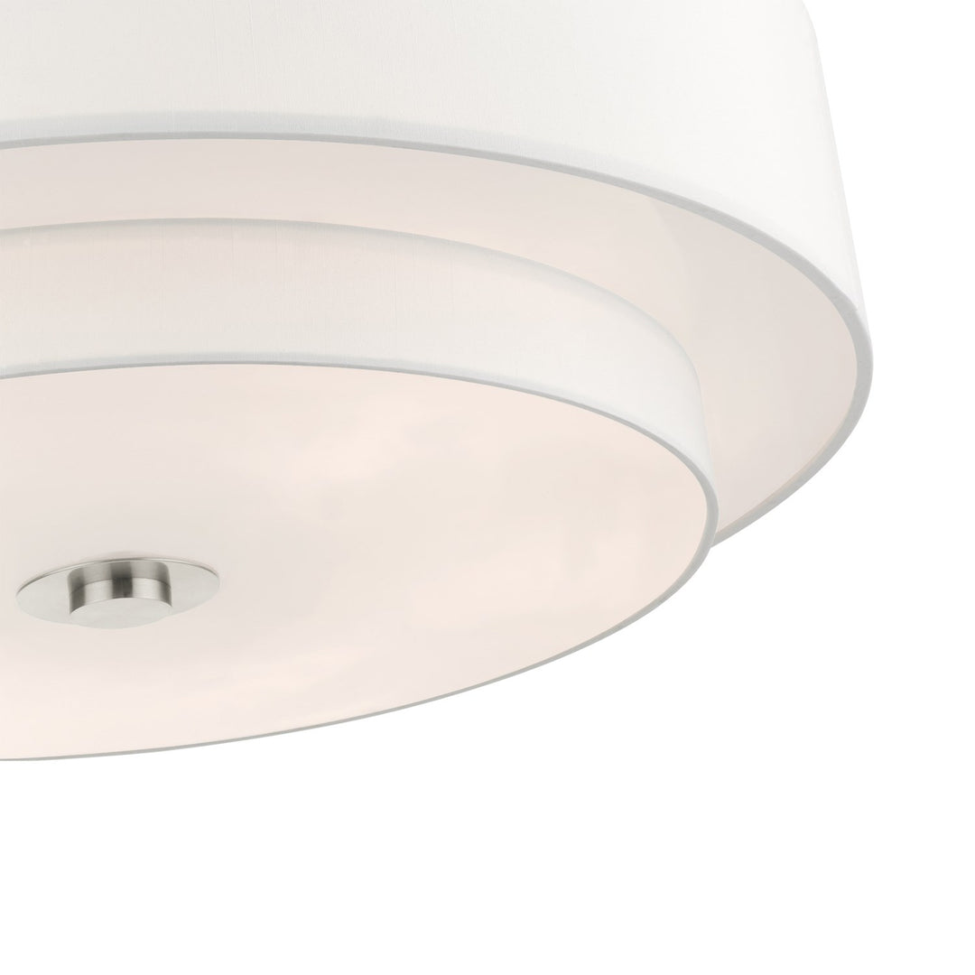 6 Light Brushed Nickel Semi Flush