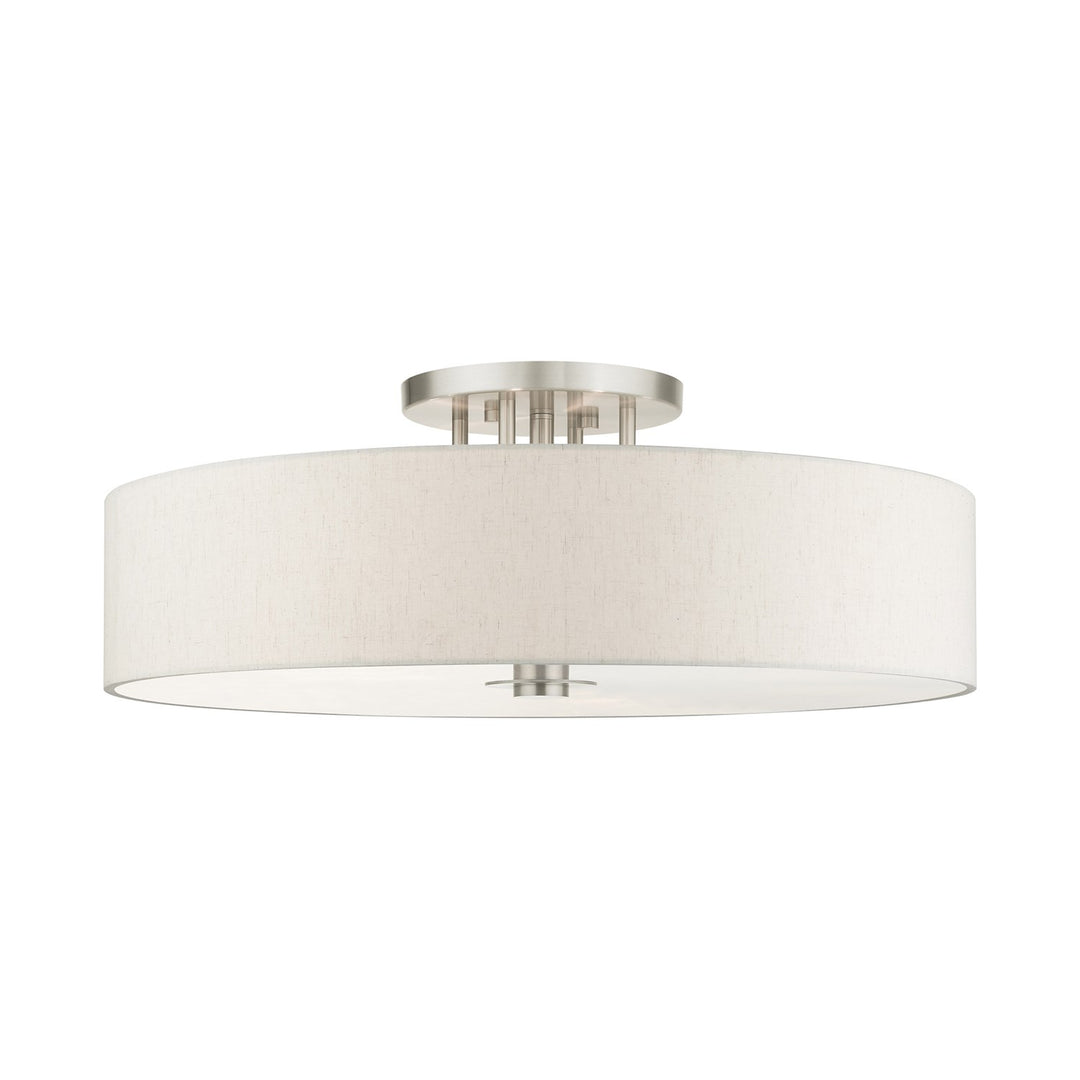 6 Light Brushed Nickel Semi Flush by Livex Lighting
